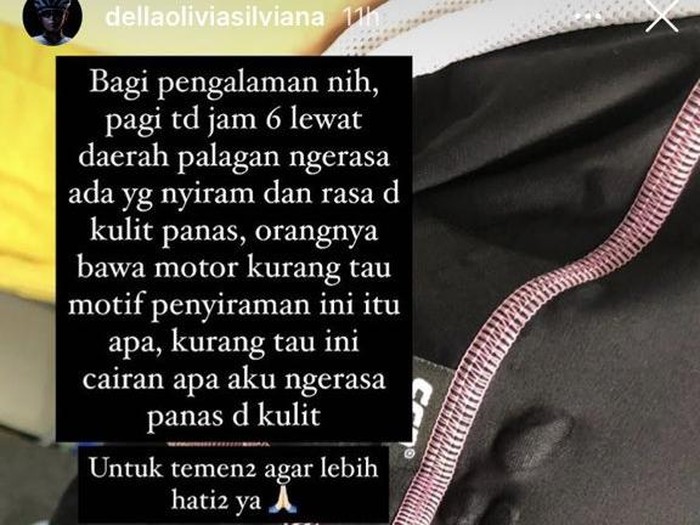 Pesepeda disiram cairan misterius membuat kulit panas di Sleman, Jumat (30/10/2020).