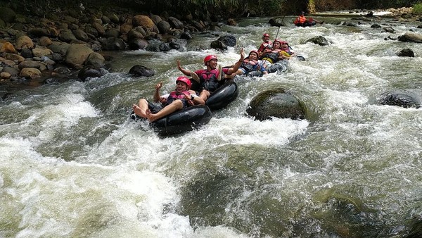 Keunggulan dari river Tubing di Sedekan Cileueur ini karena trek sungainya cukup menantang dan ekstrim, ada 7 jeram yang dilalui, namun aman. Tak heran wisata river tubing ini sekarang cukup hits.