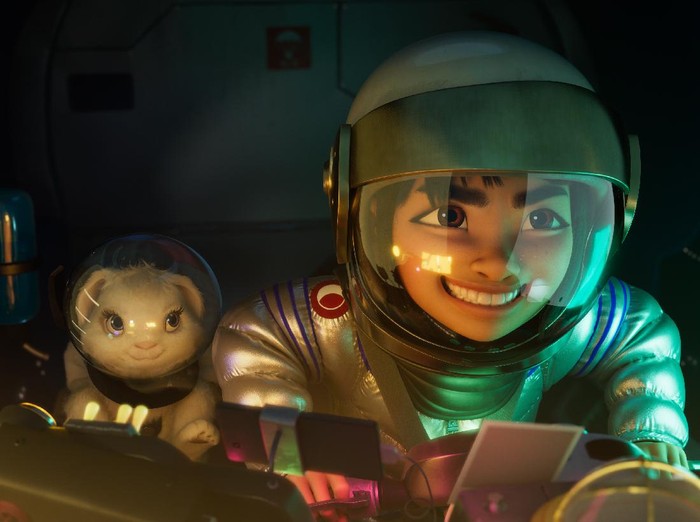OVER THE MOON - (L-R) Father (voiced by John Cho), Fei Fei (voiced by Cathy Ang) and Mother (voiced by Ruthie Ann Miles).  © 2020 Netflix, Inc.