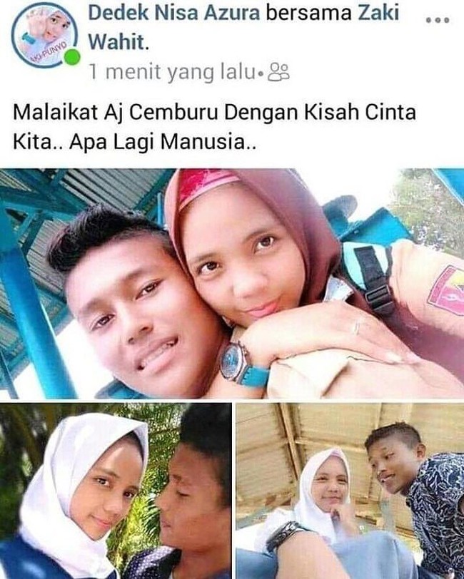 Pasangan ini merasa bahwa kisah cinta mereka terlalu romantis sampai-sampai malaikat saja cemburu loh. Kamu cemburu nggak nih? Foto: instagram.com/meme.comik.indonesia
