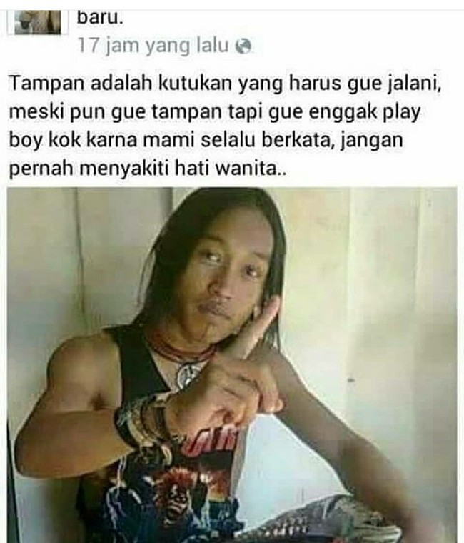 Ganteng memang relatif sih dan tidak ada salahnya juga percaya diri tapi nggak gini juga kali.. Menurut kalian seberapa ganteng sih pria yang satu ini? Foto: Facebook