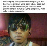 Kalau boleh tahu Jastin Biber siapasih? Aku sih taunya Justin Bieber. Foto: Facebook