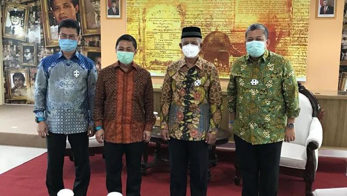 Elite Partai Gelora menemui Ketum PP Muhammadiyah Haerdar Nashir, di Yogyakarta, Sabtu (31/10/2020).