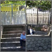 Sungguh ide yang sangat cemerlang membuat pagar mengambang di atas tangga. Kalau gini mah maling nggak usah susah-susah deh bisa lewat kolong pagar aja. Foto: 1cak.com