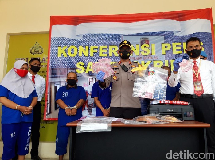 Empat orang pengedar dan pencetak uang palsu ditangkap di Boyolali, Senin (2/11/2020).