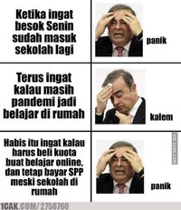 Buat anak sekolah di era pandemi COVID-19, sekolah online ternyata penuh lika-liku. Berikut ini adalah beberapa meme yang bikin kamu bilang 