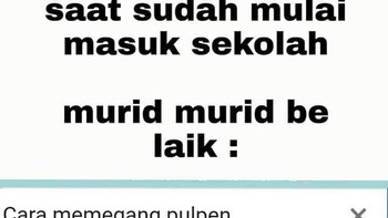Kelamaan ngetik jadi bingung cara memegang pulpen, setuju? Foto: Instagram/recehinajah.id 