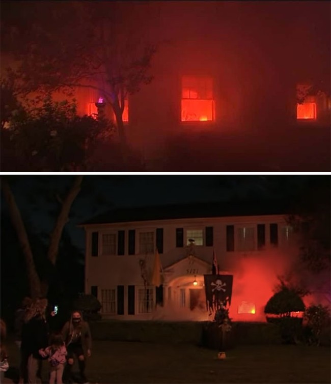 Gara-gara dekorasi rumah ini, 911 sampai datang ke lokasi karena mengira ada kebakaran besar. Duh! Kena prank. Foto: Reddit, Boredpanda