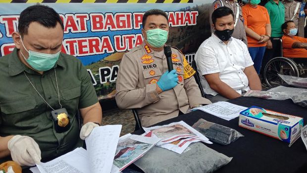 Konferensi pers penembakan polisi di Medan, Sumut