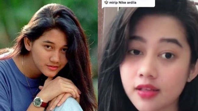 Seleb TikTok yang satu ini bernama Qory Antika. Dia terkenal karena memiliki wajah yang disebut-sebut mirip dengan almarhum Nike Ardilla. Foto: TikTok/@qoryantika
