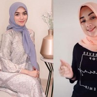 Sama-sama mengenakan hijab, wajah Riena Irmayanti dan Citra Kirana terlihat sangat mirip bak saudara kembar. Foto: Instagram/@citraciki & TikTok/@na_1979