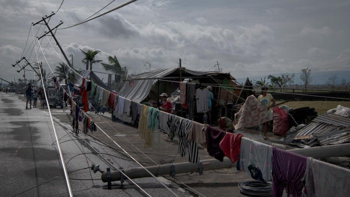 GUINOBATAN, PHILIPPINES - NOVEMBER 2:  Residents salvage their properties amidst their destroyed village in the aftermath of Super Typhoon Goni on November 2, 2020 in Guinobatan, Philippines. Super Typhoon Goni, this years most powerful storm in the world, hit the Philippines with wind gusts of up to 190 miles per hour on November 1. The typhoon left at least ten people killed.