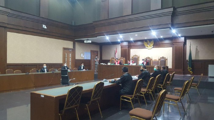 Andi Irfan Jaya hadir virtual dalam sidang pembacaan dakwaan kasus pengurusan fatwa MA Djoko Tjandra di PN Jakpus.
