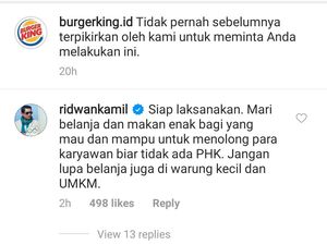 Burger King Ajak Pelanggan Jajan Makanan McD, Ridwan Kamil Ikut Komentar
