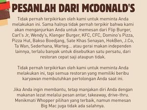 Burger King Minta Pelanggan Beli Makanan di McDonalds dan Warteg