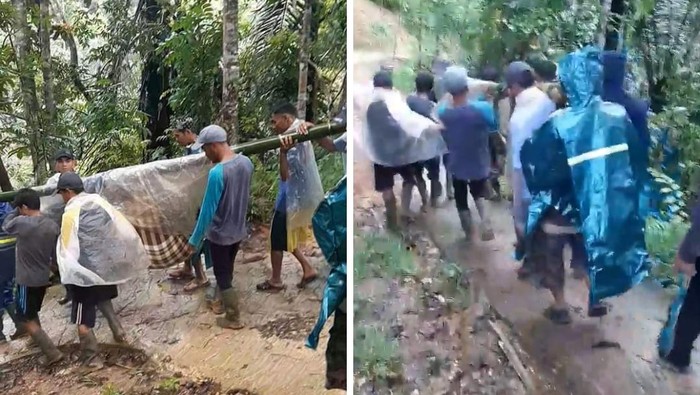 Ibu Hamil di Lebak Ditandu