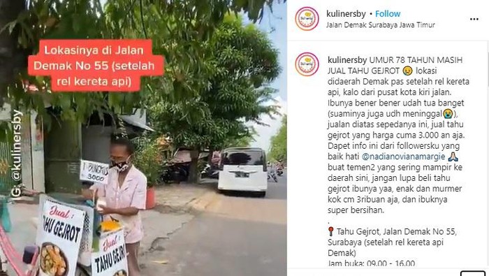 nenek penjual tahu gejrot Nenek 78 Tahun di Surabaya Jualan Tahu Gejrot