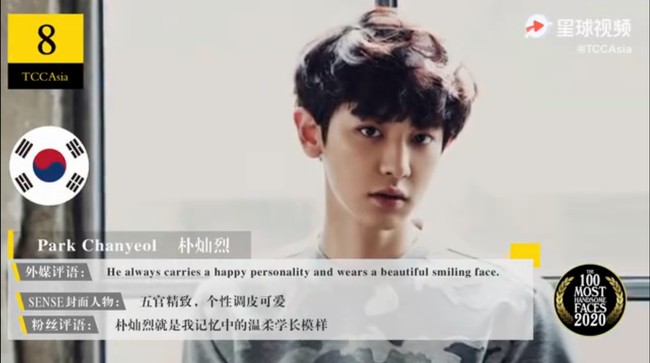 8. Park ChanyeolBeberapa personel EXO masuk dalam daftar 10 besar pria tertampan Asia. Sang rapper Chanyeol yang sering didaulat jadi model pun ada di posisi delapan. Ia dianggap semakin tampan karena punya kepribadian yang menyenangkan.Foto: TCC Asia