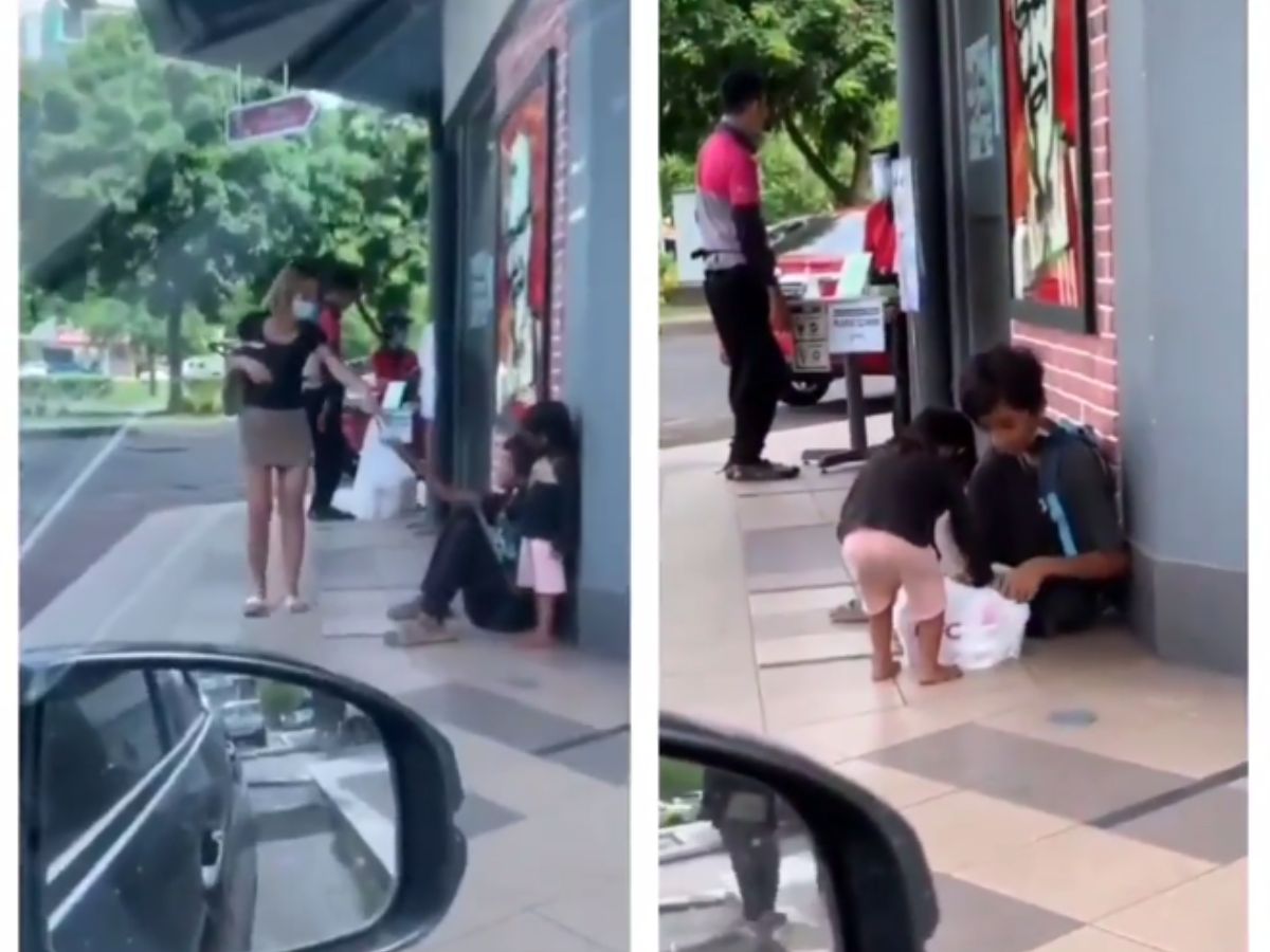 Salut! Wanita Ini Belikan Makanan untuk Bocah Tunawisma di Emperan