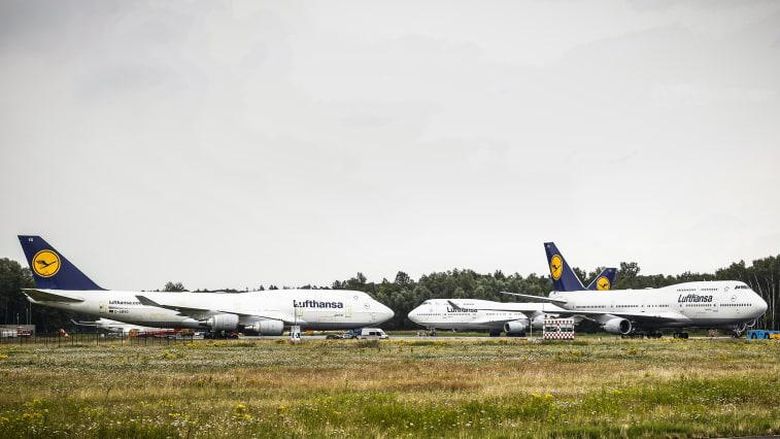 Boeing 747 Lufthansa terdampar Boeing 747 Lufthansa terdampar