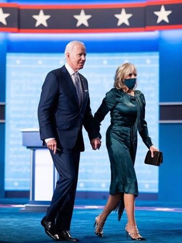 Joe Biden dan Jill Biden di debat perdana Pilpres AS 2020.