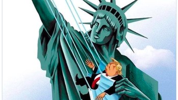 Patung Liberty siap mengusir Donald Trump, lho kalau dia nanti menang bagaimana? (Twitter)