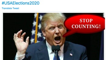 Donald Trump menyerukan penghentian perhitungan suara (Twitter)