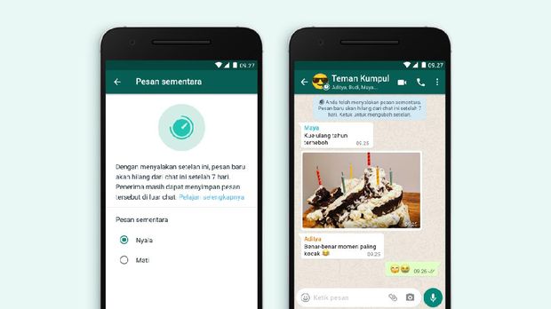 Pesan WhatsApp Terhapus Otomatis