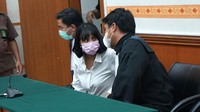 Vanessa Angel saat mengikuti jalannya sidang putusan. Foto: Palevi