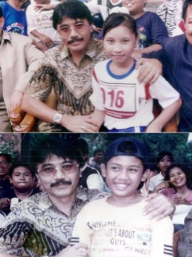 Adhyaksa Dault Nino dan Poojha Fatwala yang pernah dipangku oleh Adhyaksa Dault