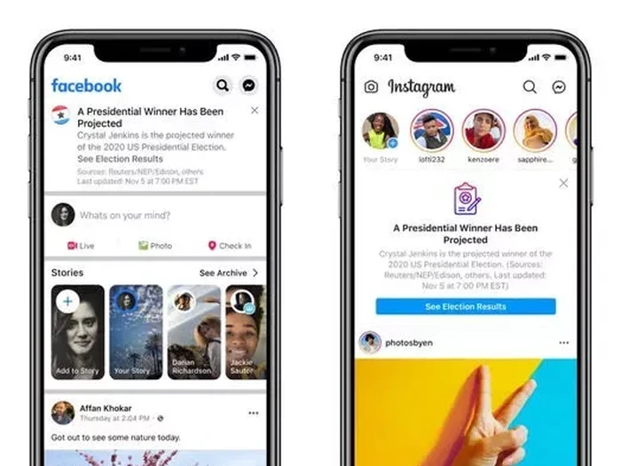 Facebook umumkan pemenang Pilpres AS 2020 lewat notifikasi di aplikasi