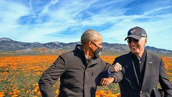 Adu sikut dengan latar belakang pemandangan indah. Foto: Imgur