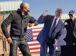 Adu Sikut Obama dan Biden Jadi Bahan Photoshop Kocak