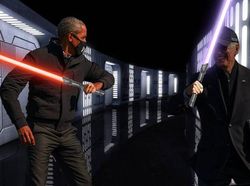 Adu Sikut Obama dan Biden Jadi Bahan Photoshop Kocak