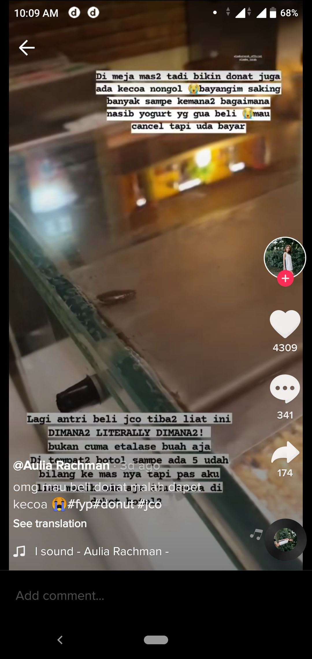 Viral Netizen Temukan Kecoa Hidup di J.Co, Apa Kata Manajemen?