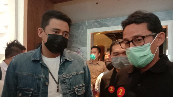 Bobby Nasution dan Sandiaga Uno (Ahmad Arfah-detikcom)
