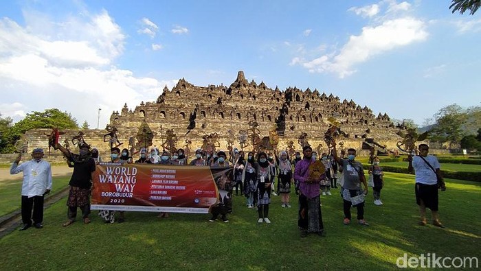 Perayaan Hari Wayang Sedunia di Candi Borobudur, Sabtu (7/11/2020).