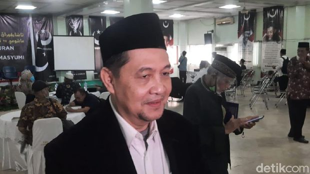 Komite Eksekutif Koalisi Menyelamatkan Indonesia (KAMI) Ahmad Yani usai acara deklarasi Masyumi reborn di Jakarta.