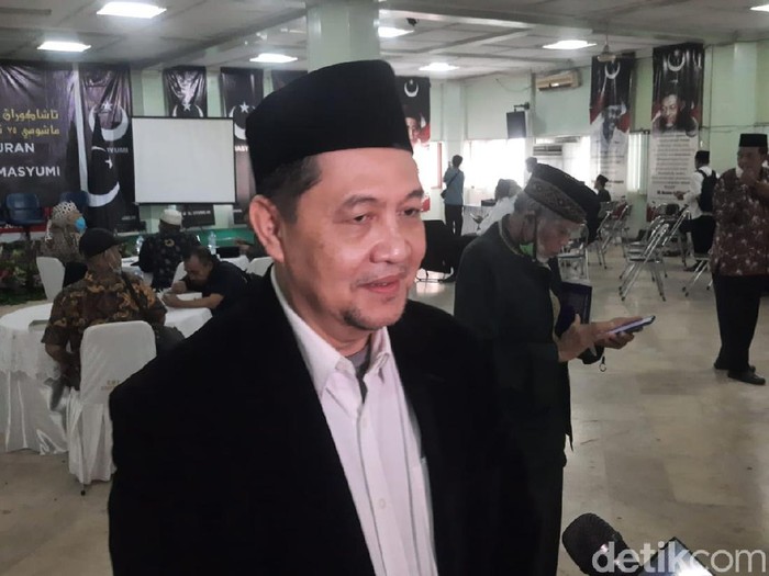 Komite Eksekutif Koalisi Menyelamatkan Indonesia (KAMI) Ahmad Yani usai acara deklarasi Masyumi reborn di Jakarta.