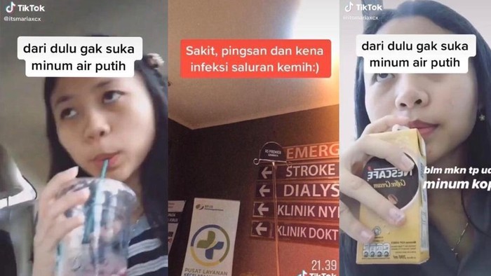 Viral Tiktok Remaja mengaku tak suka minum air putih hingga akhirnya terkena infeksi saluran kemih
