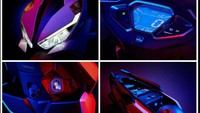 NX125 membawa sejumlah teknologi modern, seperti lampu depan LED, jok yang diklaim empuk dan nyaman, konsol instrumen full digital, soket pengisi daya USB, lampu depan LED, dan kapasitas bagasi yang bisa menampung satu buah helm open face. Foto: Istimewa