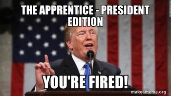 Dipecat dari acara The Apprentice yang dibawakannya sendiri. Foto: Twitter