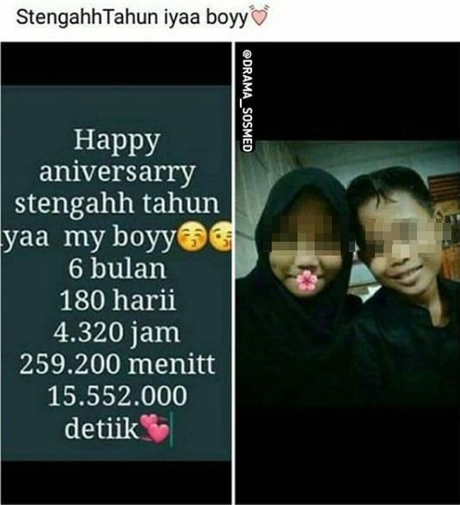 Kalah deh kamu mblo sama pasangan yang satu ini. Walaupun masih kecil tapi hubungan mereka sudah setengah tahun loh.. Foto: Facebook