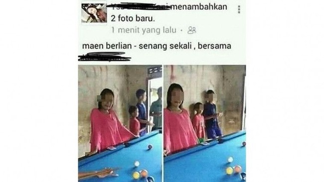 Maen berlian. Wah kayaknya kamu kaya banget ya sampai-sampai mainannya aja berlian. Tapi kalau dilihat dari foto sih kayaknya itu main billiard deh bukan berlian. Foto: Facebook