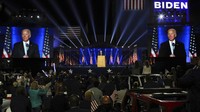 Suka cita pendukung atas terpilihnya Biden-Harris menjadi Presiden dan Wakil Presiden AS pun terlihat di sejumlah wilayah Amerika Serikat. AP Photo/Tasos Katopodis.