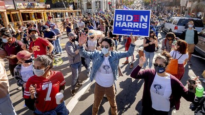 Suka Cita Para Pendukung Usai Biden-Harris Menangkan Pilpres AS