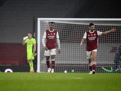 Para pemain Arsenal tampak kecewa dengan hasil tersebut. Andy Rain/Pool via AP.