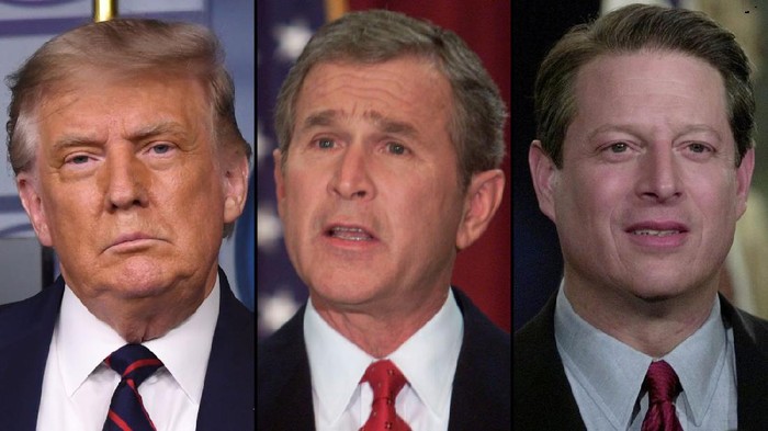 Donald Trump (kiri), G.W Bush (tengah) dan Al Gore (kanan) (CNN Photo)