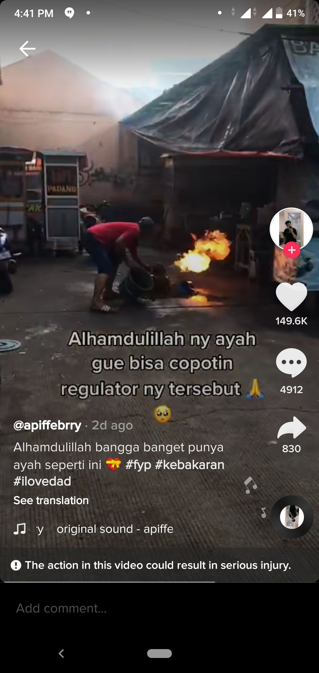 Heboh Tabung Gas Terbakar di Warung Makan, Seperti Ini Cara Padamkan Api