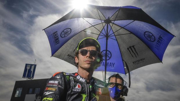 Valentino Rossi sebelum balapan MotoGP Eropa 2020.